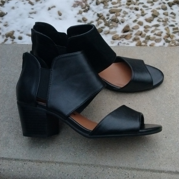 Sonoma BLACK VITALIZE ORTHOLITE CUT OUT BLOCK HEEL OPEN TOE SANDALS 7.5 - Picture 11 of 12